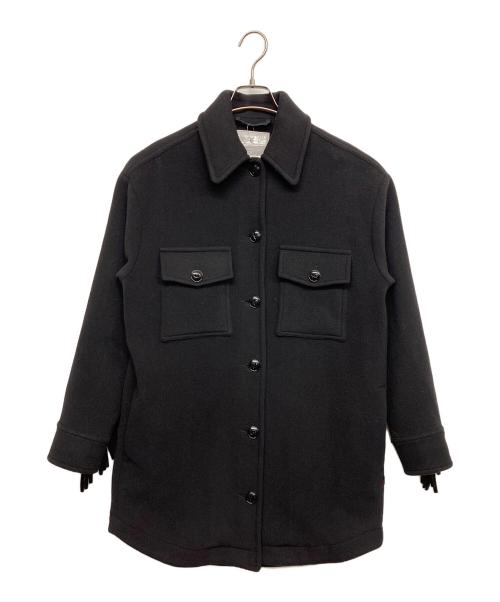 WOOLRICH（ウールリッチ）WOOLRICH (ウールリッチ) フリンジコート ブラック サイズ:XSの古着・服飾アイテム