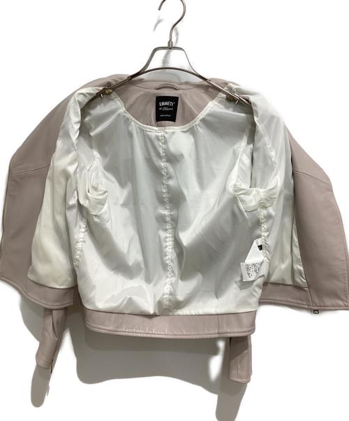 EMMETI（エンメティ）EMMETI (エンメティ) ラムレザーライダースジャケット ピンク サイズ:40の古着・服飾アイテム
