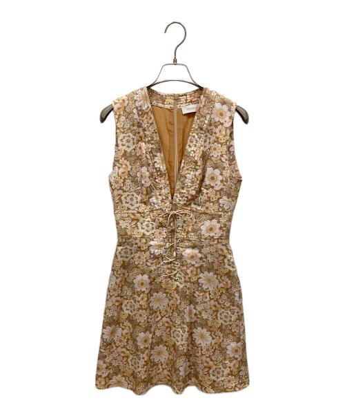 ZIMMERMANN（ジマーマン）ZIMMERMANN (ジマーマン) リネンノースリーブワンピース オレンジ サイズ:SIZE 0の古着・服飾アイテム
