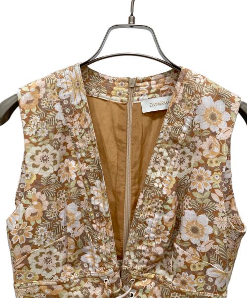 ZIMMERMANN（ジマーマン）ZIMMERMANN (ジマーマン) リネンノースリーブワンピース オレンジ サイズ:SIZE 0の古着・服飾アイテム