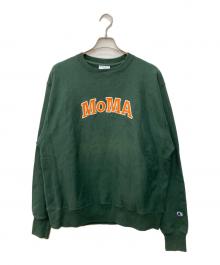 Champion REVERSE WEAVE×MoMA（チャンピオン リバース ウィーブ×モマ）の古着「クルーネックスウェット」｜グリーン
