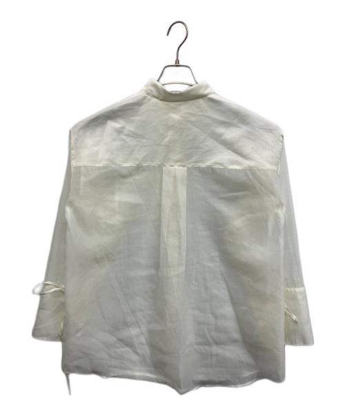 eimy istoire（エイミーイストワール）eimy istoire (エイミーイストワール) パールストラップオーガーンジーシャツ アイボリー サイズ:Freeの古着・服飾アイテム