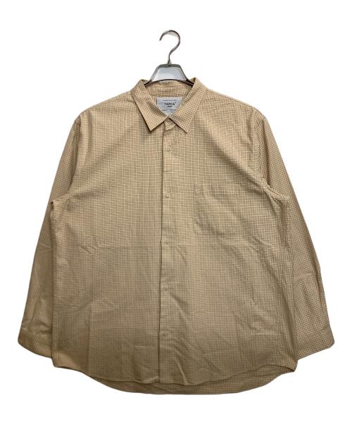 YAECA PARK（ヤエカパーク）YAECA PARK (ヤエカパーク) YELLOW CHECK SHIRT ベージュ サイズ:XLの古着・服飾アイテム