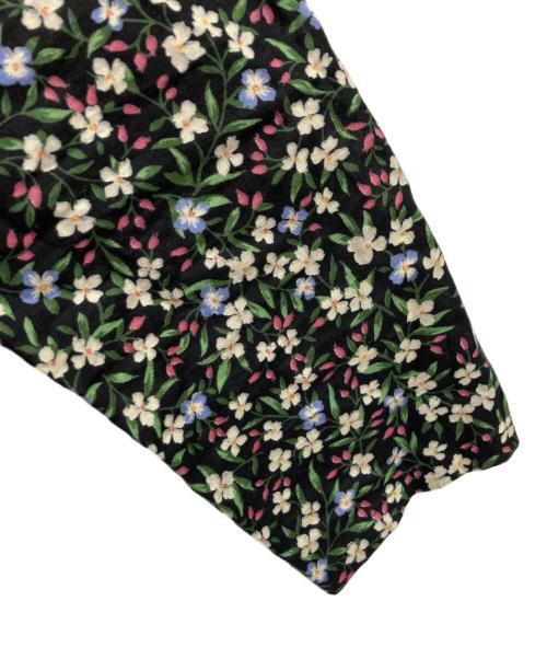 OBLI（オブリ）OBLI (オブリ) パフスリーブブラックフラワーワンピース ブラックの古着・服飾アイテム