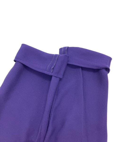 DRAWER（ドゥロワー）DRAWER (ドゥロワー) シルクジョーゼットノーカラーブラウス パープル サイズ:36の古着・服飾アイテム