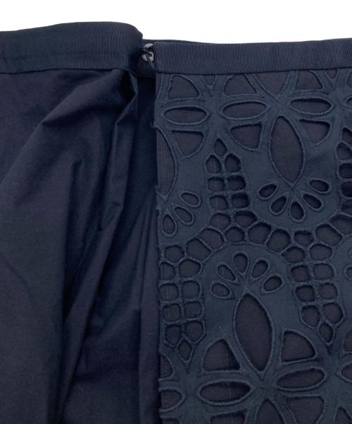 DRAWER（ドゥロワー）Drawer (ドゥロワー) コットンレースラップスカート ネイビー サイズ:36の古着・服飾アイテム