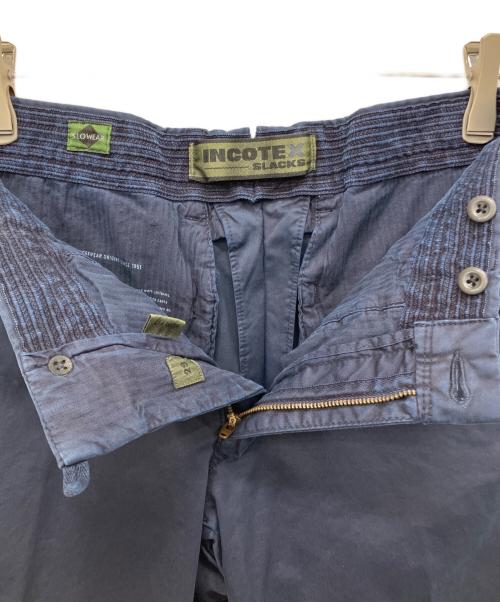 INCOTEX（インコテックス）INCOTEX (インコテックス) ガーメントダイオーガニックコットンストレッチギャバジンテーパードパンツ ネイビー サイズ:73.5cm(W29)の古着・服飾アイテム