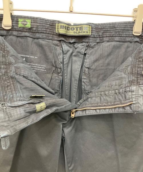 INCOTEX（インコテックス）INCOTEX (インコテックス) ガーメントダイオーガニックコットンストレッチギャバジンテーパードパンツ ブラック サイズ:73.5cm (W29)の古着・服飾アイテム