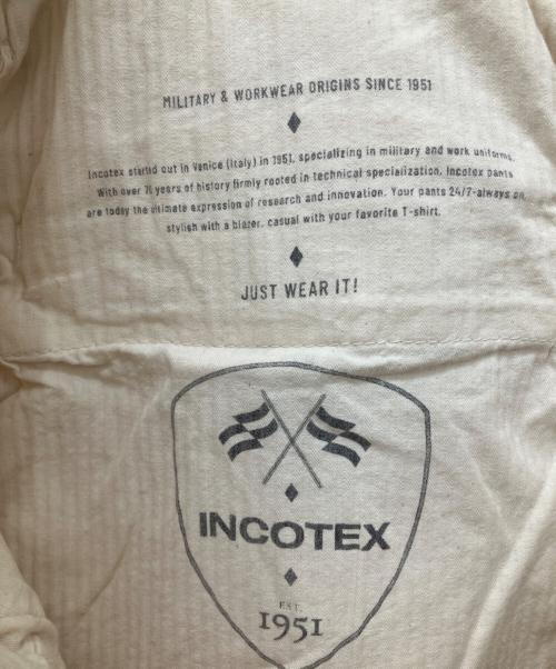 INCOTEX（インコテックス）INCOTEX (インコテックス) ガーメントダイコットンストレッチギャバジンテーパードパンツ ホワイト サイズ:76cm（W30）の古着・服飾アイテム