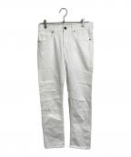 INCOTEX BLUE DIVISIONインコテックスブルーディヴィジョン）の古着「スリムテーパード ストレッチホワイトデニム　イタリア製　5ポケット」｜ホワイト