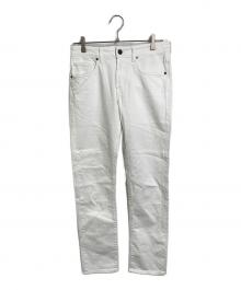 INCOTEX BLUE DIVISION（インコテックスブルーディヴィジョン）の古着「スリムテーパード ストレッチホワイトデニム　イタリア製　5ポケット」｜ホワイト