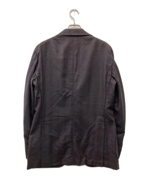 GABO（ガボ）gabo (ガボ) カシミア混チェックテーラードジャケット ブラウン サイズ:48の古着・服飾アイテム