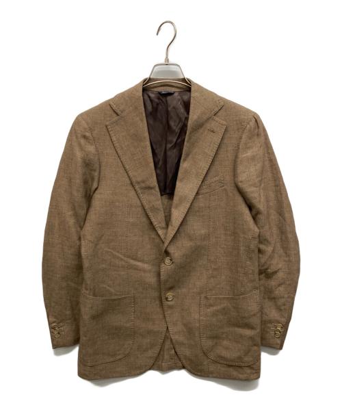 GABO（ガボ）gabo (ガボ) ウールリネンテーラードジャケット ブラウン サイズ:48の古着・服飾アイテム