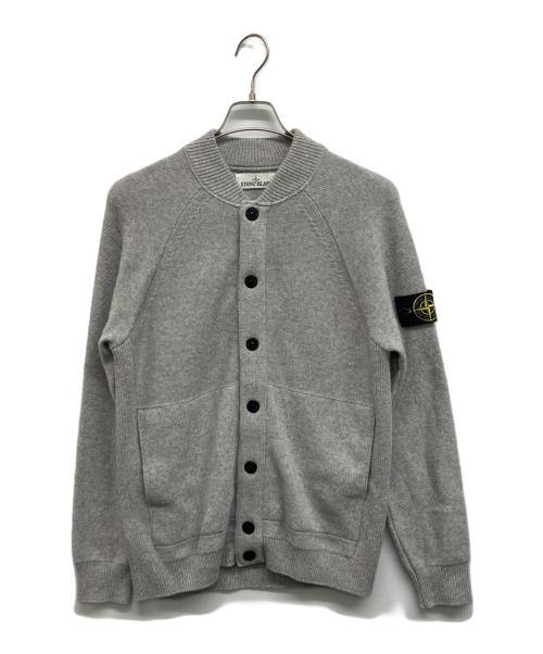 STONE ISLAND（ストーンアイランド）STONE ISLAND (ストーンアイランド) カシミヤ混MA-1タイプニットブルゾン グレー サイズ:Mの古着・服飾アイテム