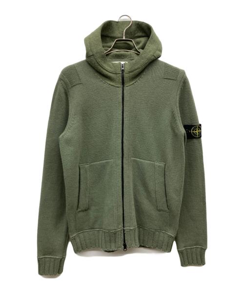 STONE ISLAND（ストーンアイランド）STONE ISLAND (ストーンアイランド) Hooded Cardigan グリーン サイズ:Mの古着・服飾アイテム