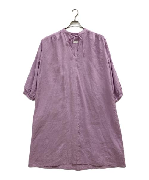 la chic baton（ラシックバトン）la chic baton (ラシックバトン) リネンワンピース パープル サイズ:Fの古着・服飾アイテム
