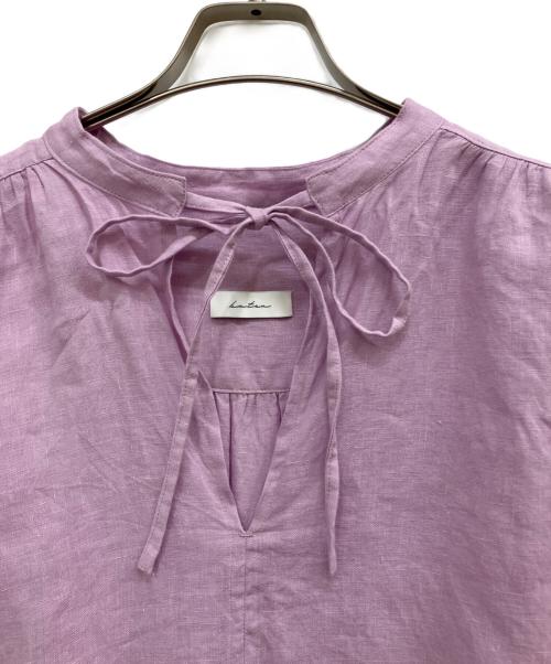 la chic baton（ラシックバトン）la chic baton (ラシックバトン) リネンワンピース パープル サイズ:Fの古着・服飾アイテム