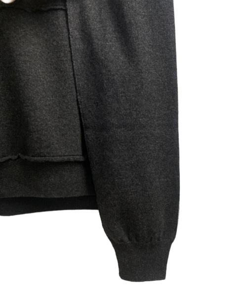 Maison Margiela（メゾンマルジェラ）Maison Margiela (メゾンマルジェラ) 24SS ニットプルオーバーパーカー チャコールグレー サイズ:XLの古着・服飾アイテム