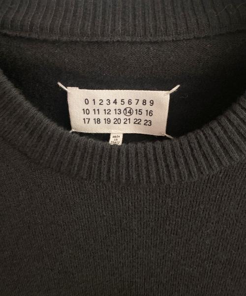 Maison Margiela（メゾンマルジェラ）Maison Margiela (メゾンマルジェラ) エルボーパッチクルーネックニット ブラック サイズ:Lの古着・服飾アイテム