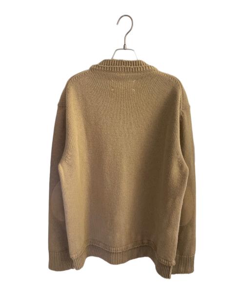Maison Margiela（メゾンマルジェラ）Maison Margiela (メゾンマルジェラ) エルボーパッチクルーネックニット ベージュ サイズ:Lの古着・服飾アイテム