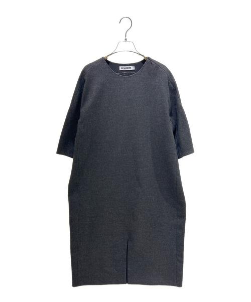 JIL SANDER（ジルサンダー）JIL SANDER (ジルサンダー) ウールカシミヤコクーンワンピース 409010 グレー サイズ:32の古着・服飾アイテム
