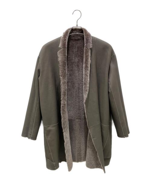 CELINE（セリーヌ）CELINE (セリーヌ) リバーシブルムートンコート モカ サイズ:38の古着・服飾アイテム