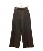 NEAUニュー）の古着「スラックス　センタープレスストレートパンツ」｜ブラウン