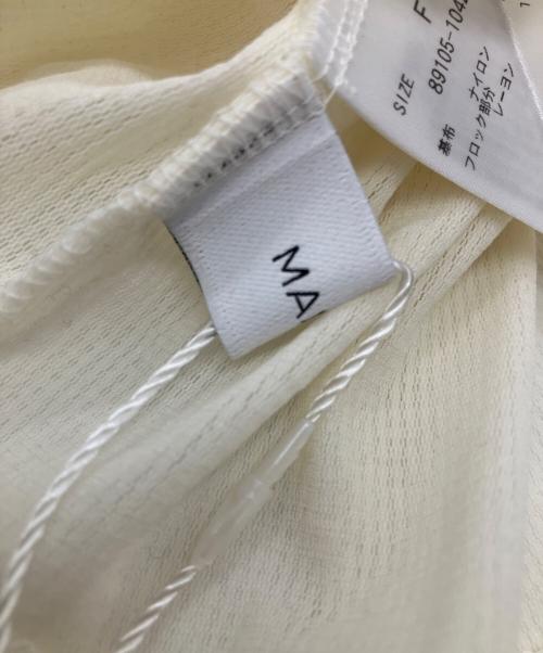MANOF（マノフ）MANOF (マノフ) TULLE FLOCKED STRIPE TOPS アイボリー サイズ:Fの古着・服飾アイテム