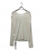 MANOFマノフ）の古着「TULLE FLOCKED STRIPE TOPS」｜アイボリー