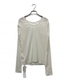 MANOF（マノフ）の古着「TULLE FLOCKED STRIPE TOPS」｜アイボリー