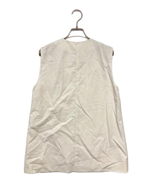 Conte（コンテ）Conte (コンテ) ジップ Vネックベスト ホワイト サイズ:記載なし（実寸サイズを参照ください）の古着・服飾アイテム