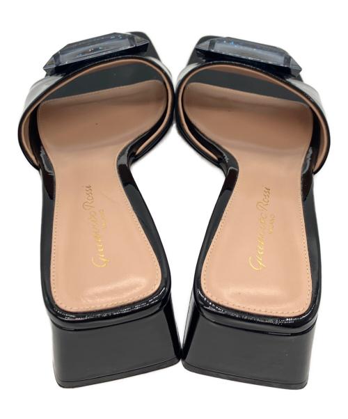 Gianvito Rossi（ジャンヴィト ロッシ）Gianvito Rossi (ジャンヴィト ロッシ) JAIPUR SLIDE ヒールサンダル ブラック サイズ:37の古着・服飾アイテム