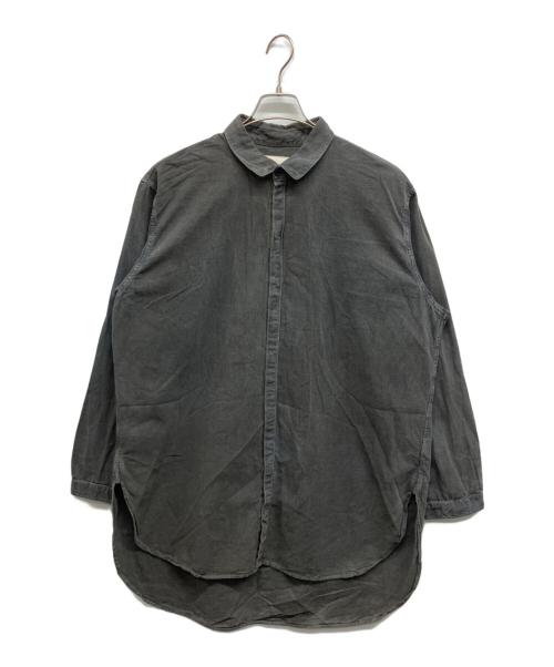 OUTIL（ウティ）OUTIL (ウティ) CHEMISIER BOUDES ランドカラーシャツ ブラック サイズ:3の古着・服飾アイテム