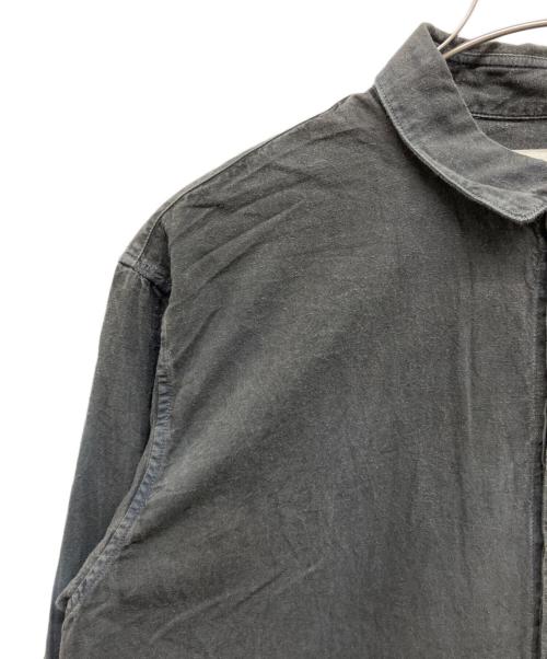 OUTIL（ウティ）OUTIL (ウティ) CHEMISIER BOUDES ランドカラーシャツ ブラック サイズ:3の古着・服飾アイテム