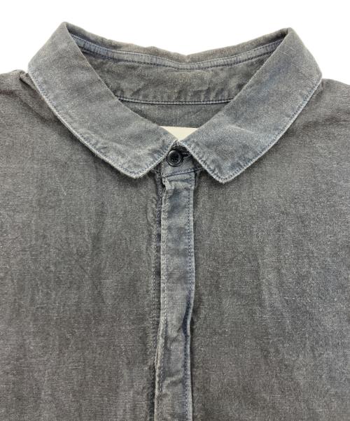 OUTIL（ウティ）OUTIL (ウティ) CHEMISIER BOUDES ランドカラーシャツ ブラック サイズ:3の古着・服飾アイテム