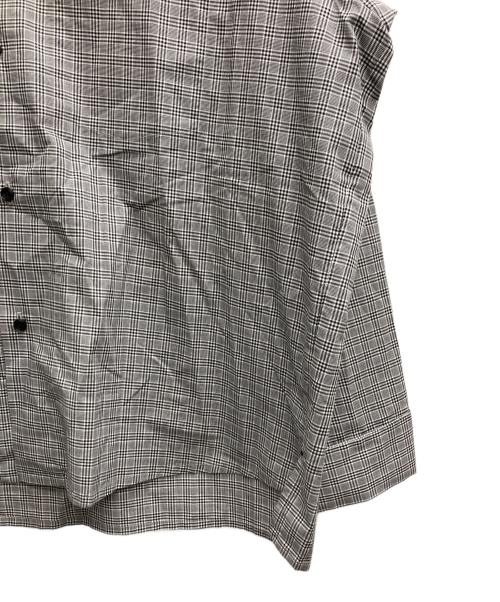 SUNSEA（サンシー）SUNSEA (サンシー) White BK Check GIGOLO Shirt 改（ホワイト　ブラック　ジゴロシャツ　改） ブラック サイズ:３の古着・服飾アイテム