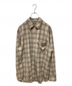 AURALEEオーラリー）の古着「SUPER LIGHT WOOL CHECK SHIRTS」｜ベージュ