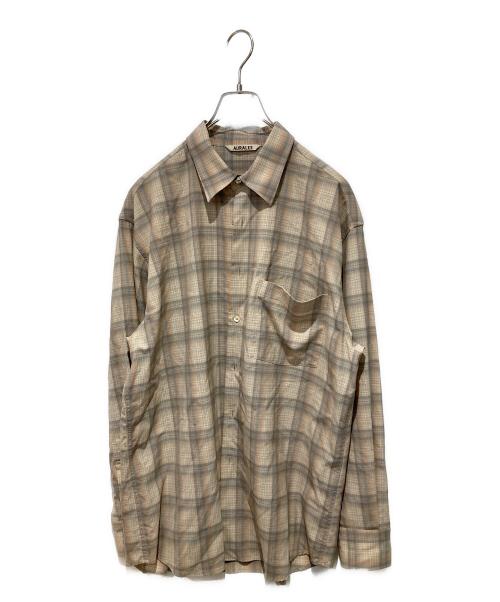 AURALEE（オーラリー）AURALEE (オーラリー) SUPER LIGHT WOOL CHECK SHIRTS ベージュ サイズ:４の古着・服飾アイテム