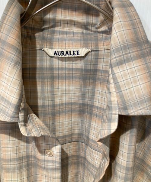 AURALEE（オーラリー）AURALEE (オーラリー) SUPER LIGHT WOOL CHECK SHIRTS ベージュ サイズ:４の古着・服飾アイテム