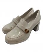 CHARLES & KEITHチャールズアンドキース）の古着「メタリックアクセント ローファーパンプス」｜ベージュ