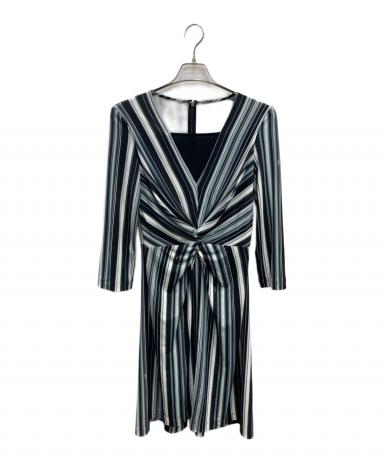 Kaymeケイミーワンピース11号 中古・古着通販】kay me (ケイミー) ストライプワンピース ブラック