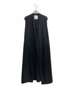 ESTNATIONエストネーション）の古着「ダブルクロスロングジレ」｜ブラック