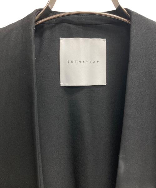 ESTNATION（エストネーション）ESTNATION (エストネーション) ダブルクロスロングジレ ブラック サイズ:36の古着・服飾アイテム