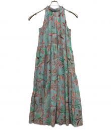 GRACE CONTINENTAL（（グレースコンチネンタル）の古着「リゾートプリントティアードワンピース」｜スカイブルー