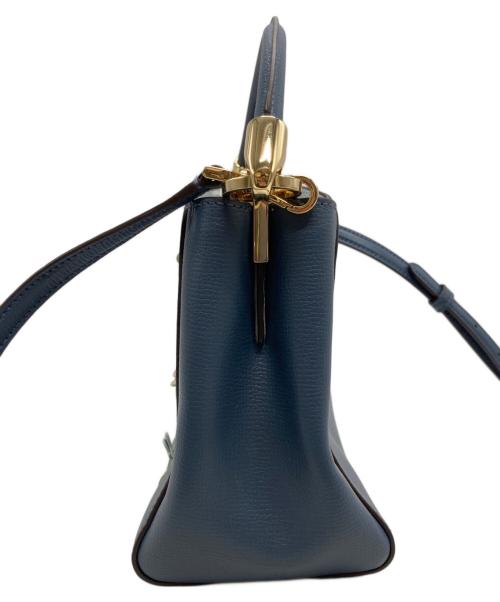 Kate Spade（ケイトスペード）Kate Spade (ケイトスペード) フローラル アップリケ スモール トップ ハンドル サッチェル ネイビーの古着・服飾アイテム