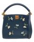 Kate Spade（ケイトスペード）の古着「フローラル アップリケ スモール トップ ハンドル サッチェル」｜ネイビー