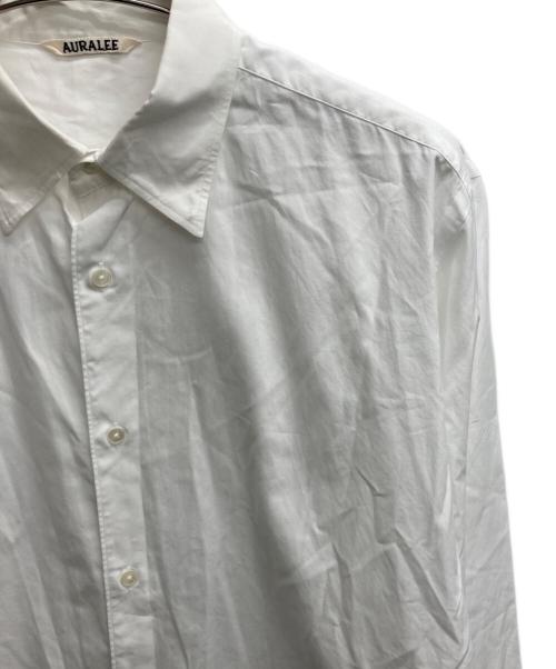 AURALEE（オーラリー）AURALEE (オーラリー) WASHED FINX TWILL SHIRTS（ウォッシュ　フィンクス　ツイル　シャツ） ホワイト サイズ:５の古着・服飾アイテム
