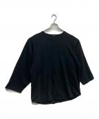 COMOLIコモリ）の古着「コットンジャージ ベースボールＴシャツ」｜ブラック