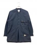 and wanderアンドワンダー）の古着「CORDURA typewriter shirt」｜ネイビー