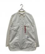 and wanderアンドワンダー）の古着「CORDURA typewriter long sleeve shirt」｜ホワイト
